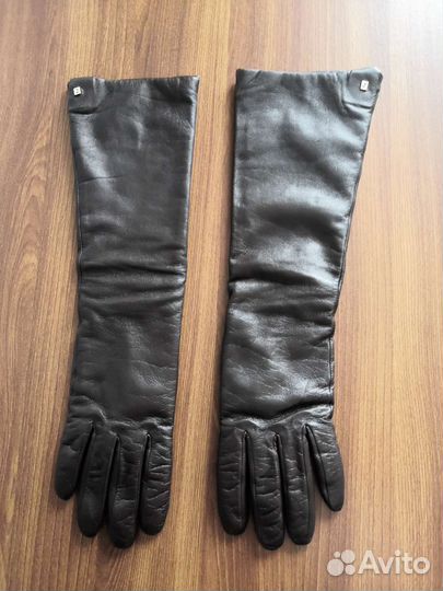 Перчатки женские кожаные, размер 7.5