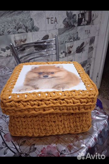 Корзинки из шнура и трикотажной пряжи