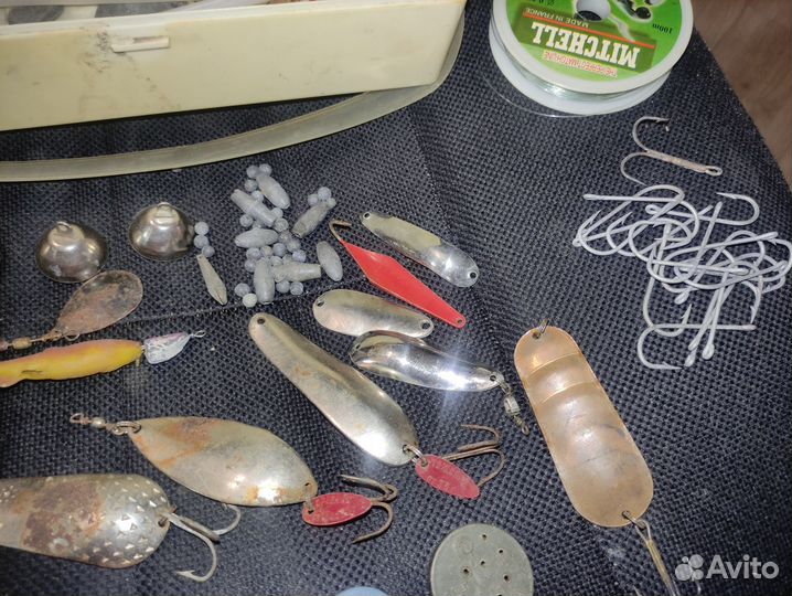 Блесна Крючки Грузила Леска много СССР Рыбалка