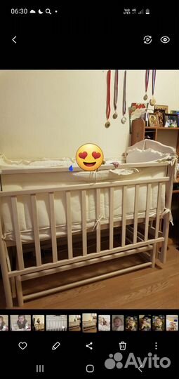 Детская кроватка с поперечным маятником