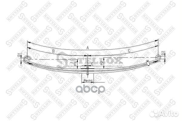 84-55621-SX рессора 2-ух лист. перед 2/21x80x4