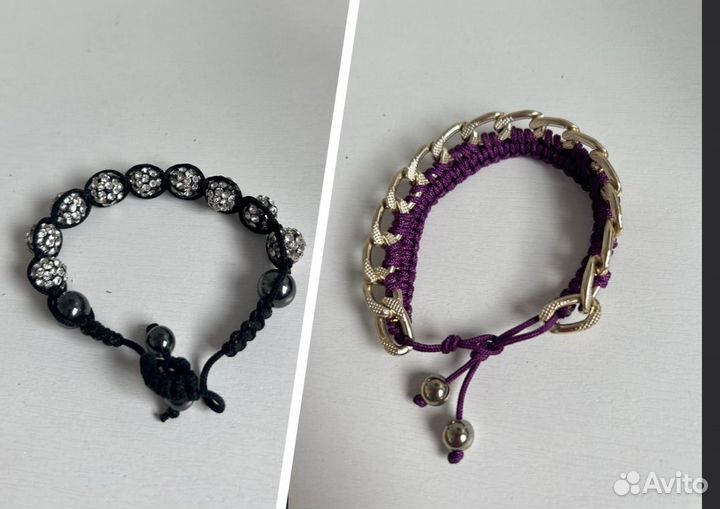 Браслеты из бусин и крупной цепочки с плетением