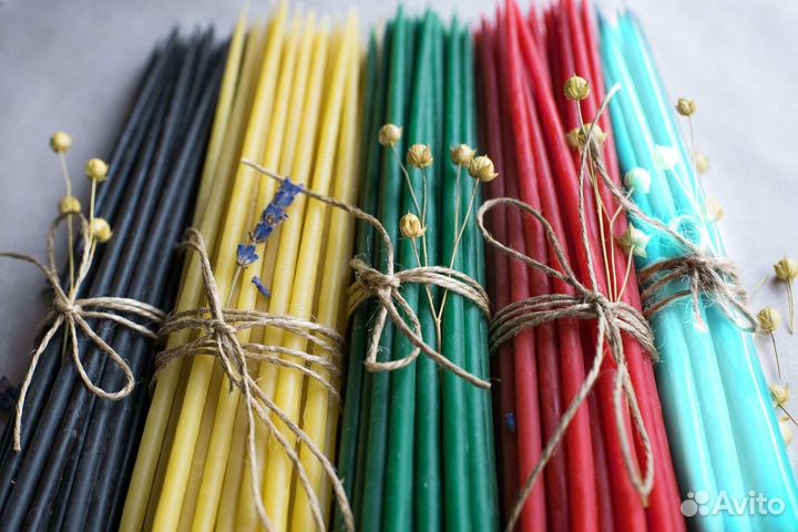 Свечи восковые цветные