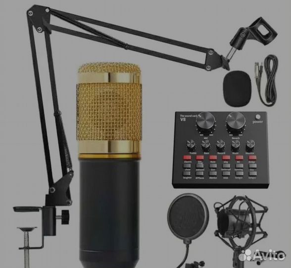 Студийный микрофон BM 800 и звуковая карта V8