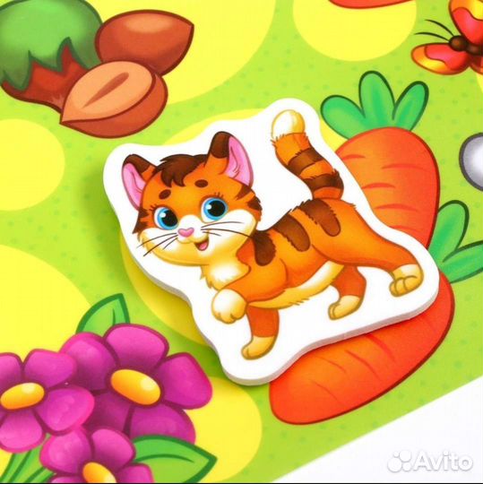 Игра на липучках «Кто что ест» с мягкими деталями