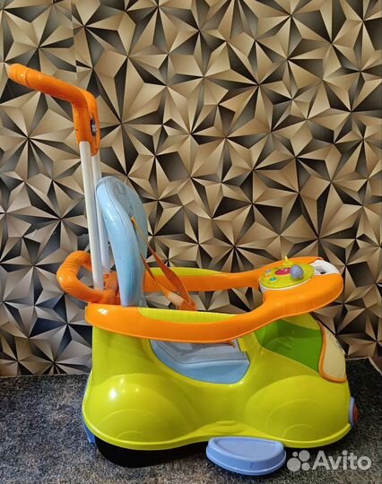 Машинка каталка с родительской ручкой chicco