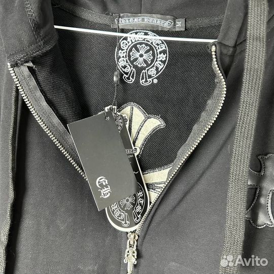 Зип худи chrome hearts черное