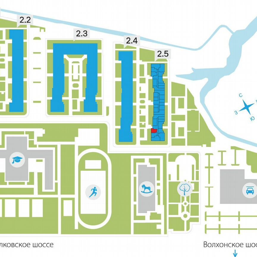 1-к. квартира, 41,7 м², 2/5 эт.