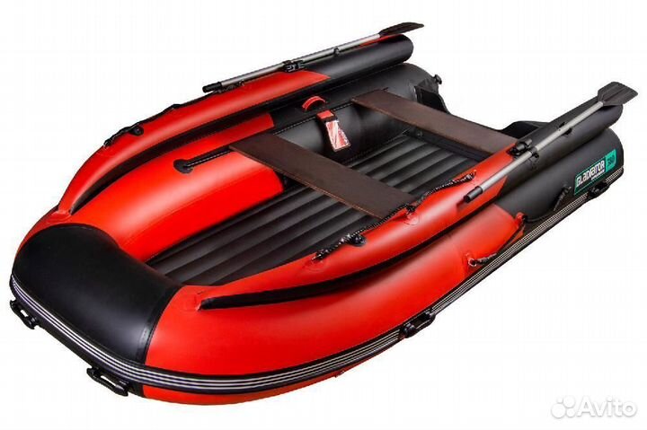 Надувная лодка gladiator E380X красно/черная