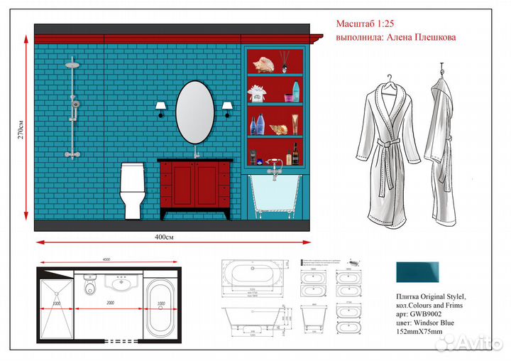 Коллажи, развертки / Визуализация интерьера в Ps
