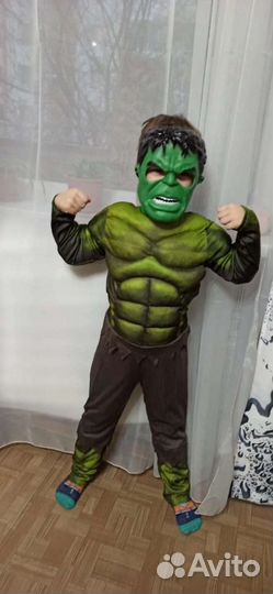 Детский костюм Халка, Супергерой, с мускулами
