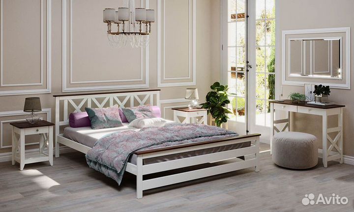 Кровать из натурального дерева 2-спальная 