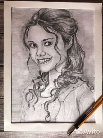 Портрет по фото карандашом
