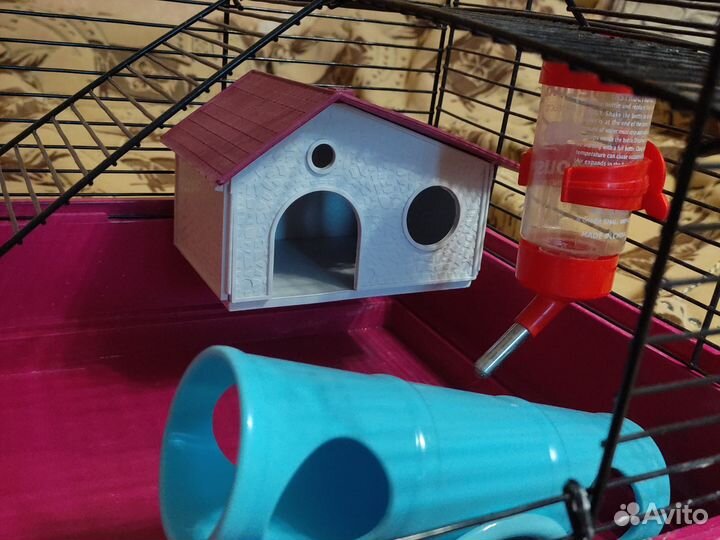 Клетка для грызунов большая с домиком и колесом