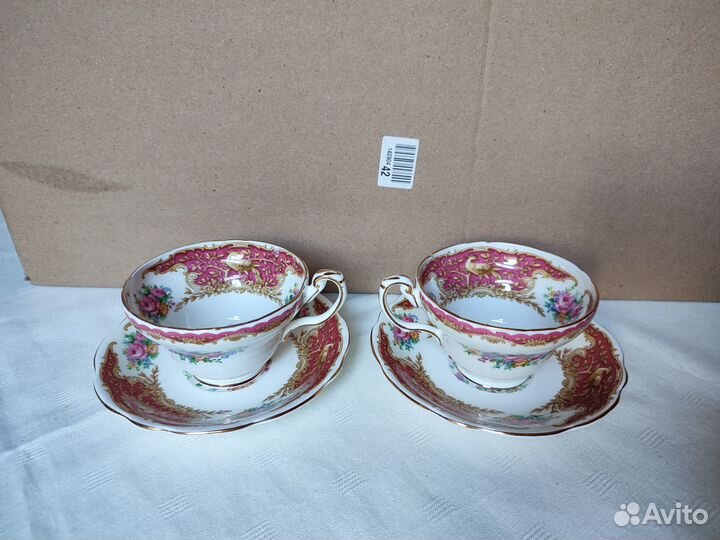 Чайные двойки Англия Minrose фарфор посуда сервиз