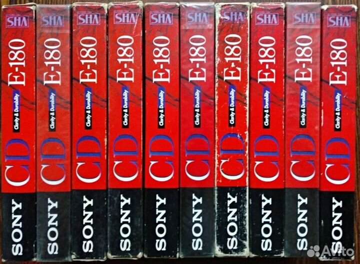 Видеокассеты Sony E180 VHS 3 hours 10 штук