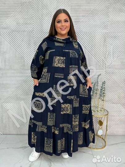 Платья С капюшоном единый размер до 56-58