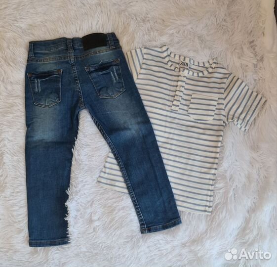 Вещи на мальчика 104, джинсы, футболка