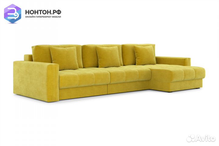 Диван угловой тик-так Монарх М2О1 горчичный