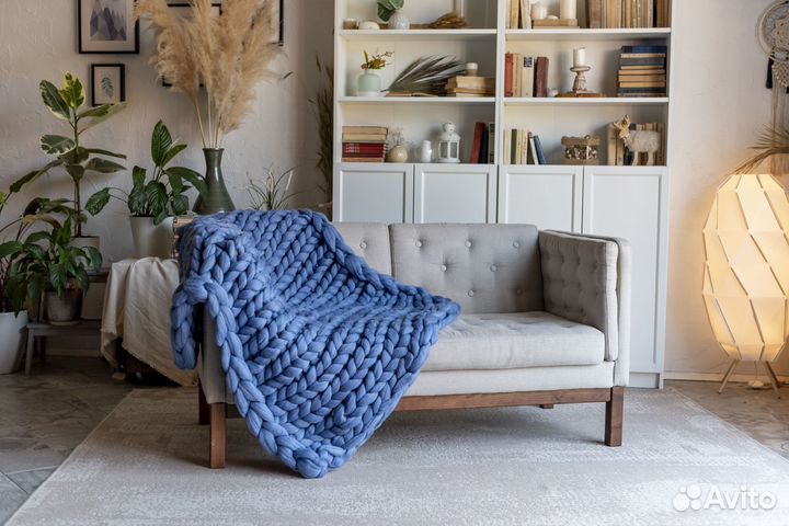 Плед из объемной пряжи