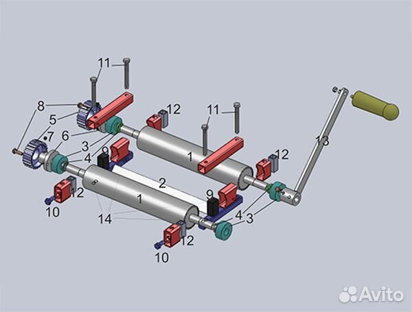 Вальцы для вощины максимум ручные гравированные