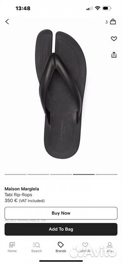 Вьетнамки шлепки Maison Margiela оригинал