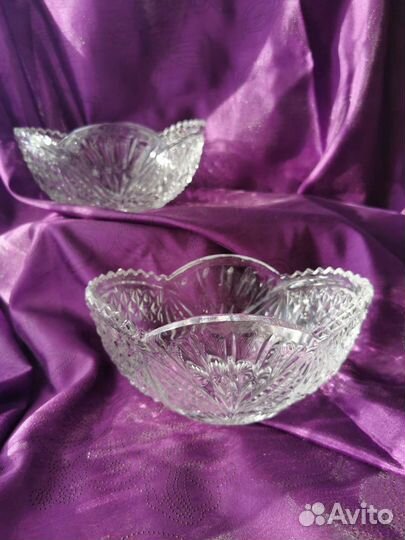 Салатник ваза конфетница розетки хрусталь винтаж