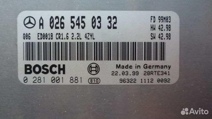 Эбу Мерседес С 202,2,2CDI