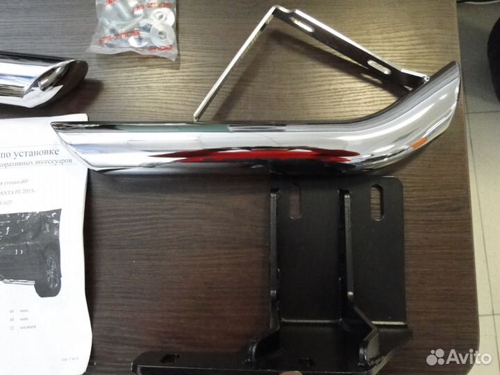 Защита задняя (уголки) на Hyundai Santa Fe 2013