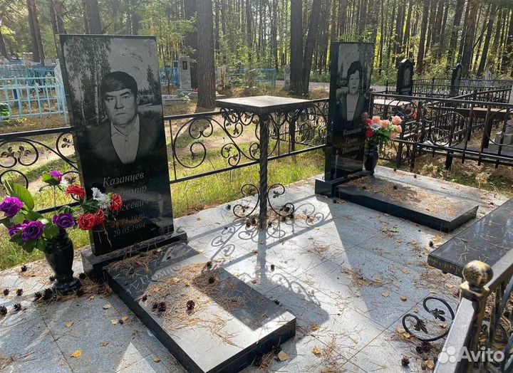 Гранитные памятники и плиты, установка и изготовле