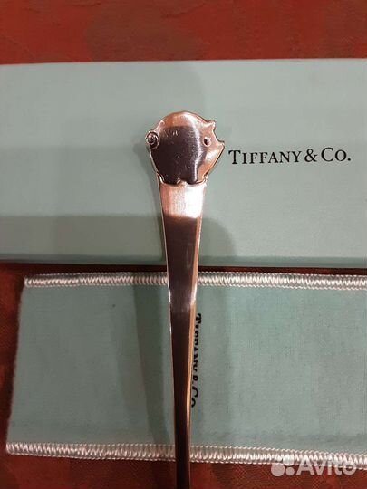 Tiffany серебряная ложка с поросёнком