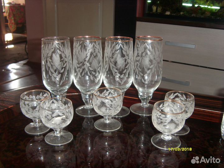 Бокалы рюмки стопки Винтаж хрусталь