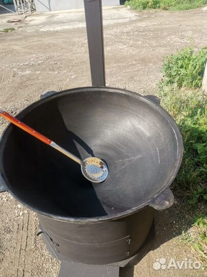 Казан 80 л + печь 3 мм с дымоходом+шумовка