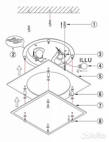 Накладной светильник Globo Indi 48168-2