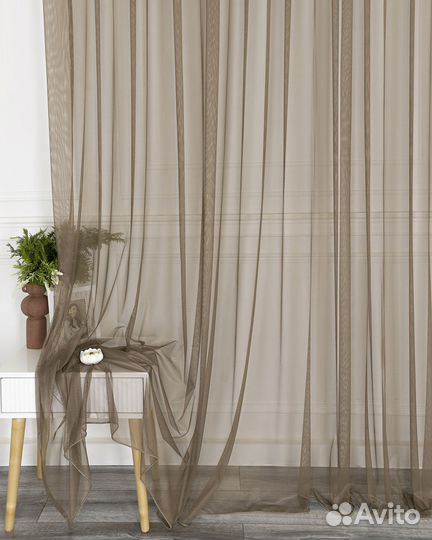 Тюль Ирис кофе