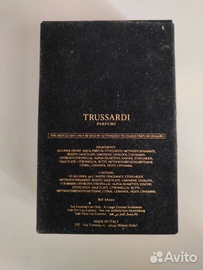 Туалетная вода Trussardi Италия