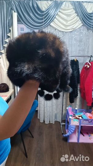 Шапка - платок женская норковая