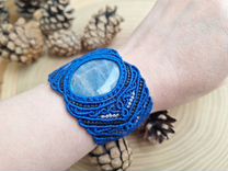 Плетёный браслет с натуральным камнем