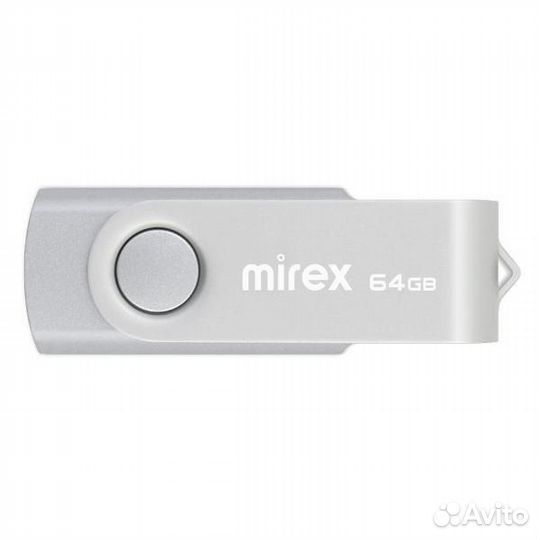 Флеш-диск Mirex Swivel 64GB USB2.0 Silver