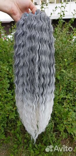 Афрокудри материал, седой омбре t1в/rwhite5