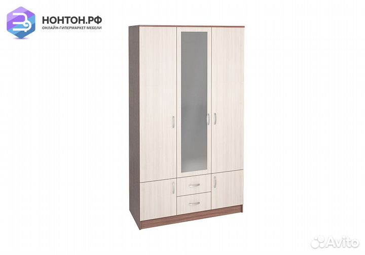 Шкаф 3-х створчатый Ронда шк-3 ясень шимо темный