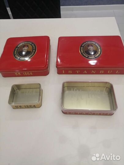 Коробки подарочные от сладостей 4 штуки и пакет