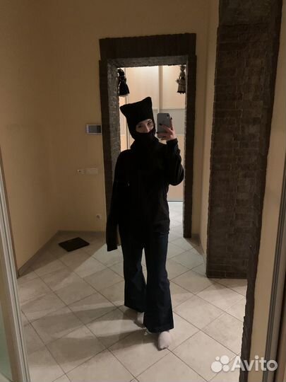 Балаклава вязаная с ушками