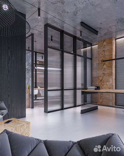 Офисная перегородка в стиле лофт