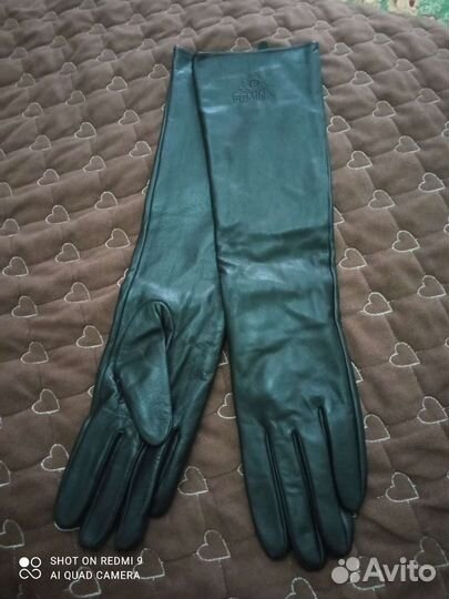 Перчатки женские кожаные новые длинные