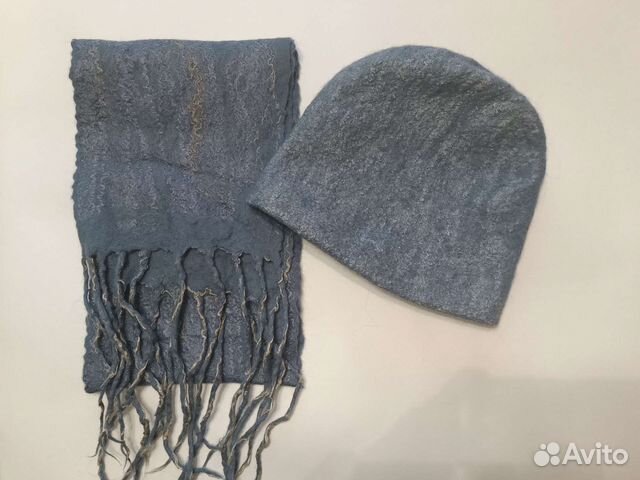 Шапка валяная + шарф (ручная работа)