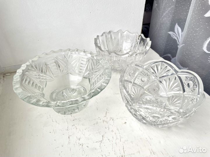 Хрусталь СССР салатница конфетница в ассортименте