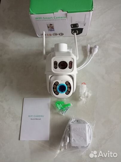 Камера видеонаблюдения wifi уличная 2 объектива