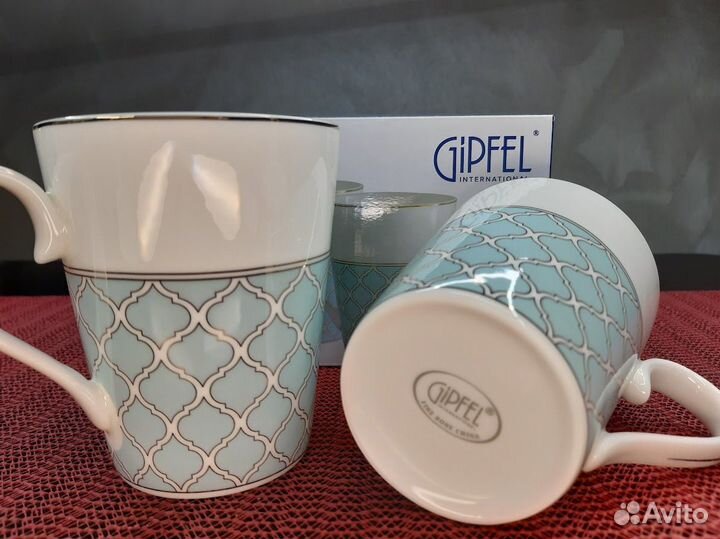 Кружки Gipfel Aurora костяной фарфор и Stone керам