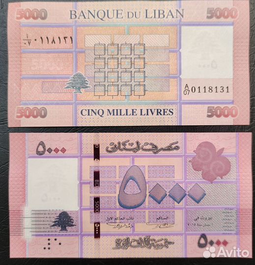 Купюры Ливана